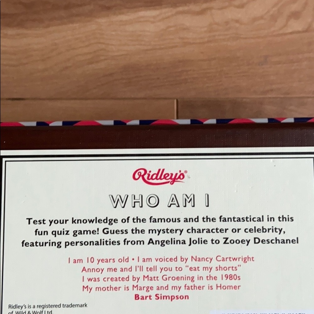 Ridley’s who Am I game - Picture 7 of 7